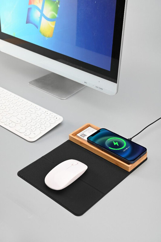 Elite Unique Foldable Welded RCS PU Material Mousepad Organizer with 15W Light Up Wireless Charger, Assorted Colour