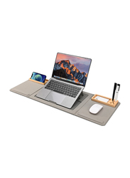 Deskmate Smart Mousepad with Laptop Stand & 2 Magnet Bamboo Organizers, Grey