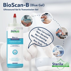 Sterilasafe BioScan-B Professional ECG Medical Ultrasound Transmission gel,Blue Gel,for Beauty Application, Gel for Therapeutic Medical,250 ml