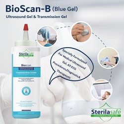 Sterilasafe BioScan-B Professional ECG Medical Ultrasound Transmission gel,Blue Gel,for Beauty Application, Gel for Therapeutic Medical,250 ml