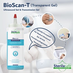 Sterilasafe BioScan-T Professional ECG Medical Ultrasound Transmission gel, Transparent Gel,for Beauty Application, Gel for Therapeutic Medical,250 ml