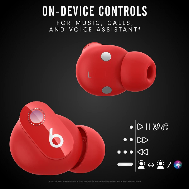 Beats Studio Buds True Wireless In-Ear Noise Cancelling Earbuds with Mic, Red