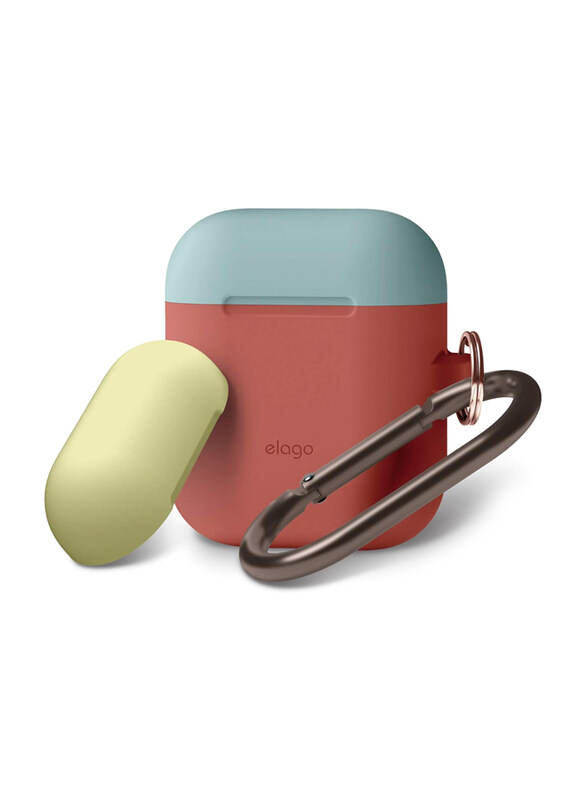

Elago Duo Hang Case for Apple AirPods, Italian Rose/Coral Blue/Yellow