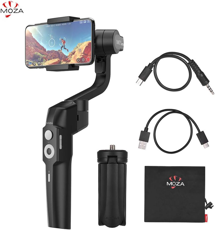 

Moza Mini-S 3-Axis Object Tracking Gimbal Stabilizer with Screw Hole Mini Tripod Storage Pouch for Apple iPhone X/Xs/Xr/8/8, Black