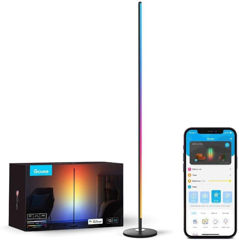 

Govee RGBICW Smart Corner Floor Lamp, Multicolour