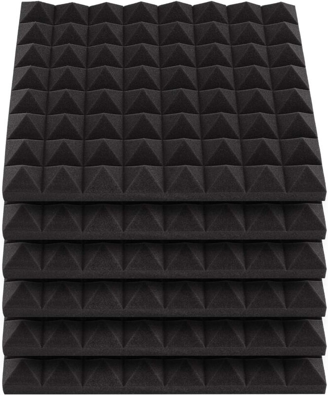 

Generic Acoustic Foam Panels High Density Soundproof Foams Panels Wedges, 6 Pieces, Black