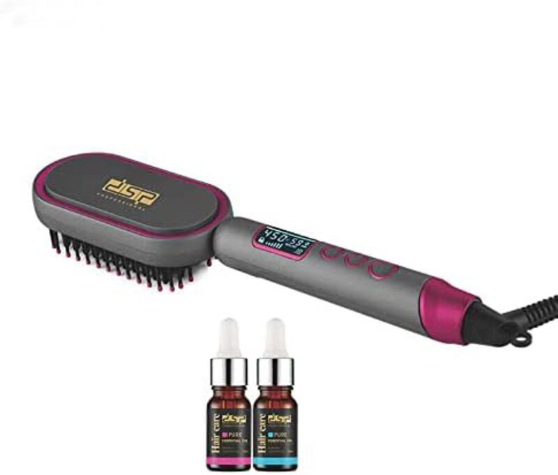 

DSP Hair Straightening Comb with LCD Display, 60W, Grey/Pink