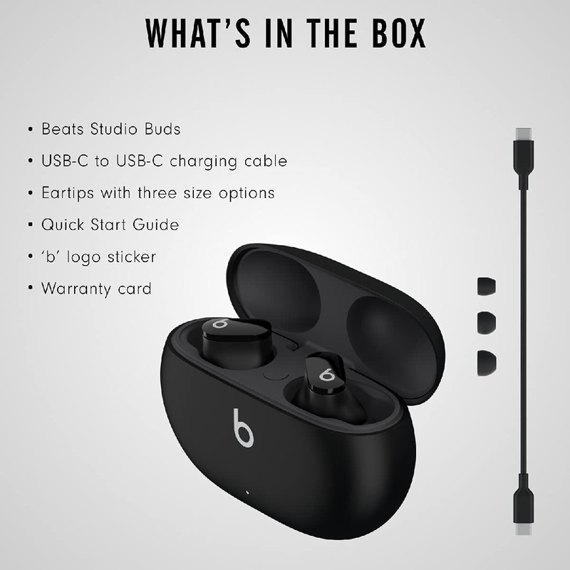 Beats Studio Buds True Wireless In-Ear Noise Cancelling Earbuds with Mic, Black