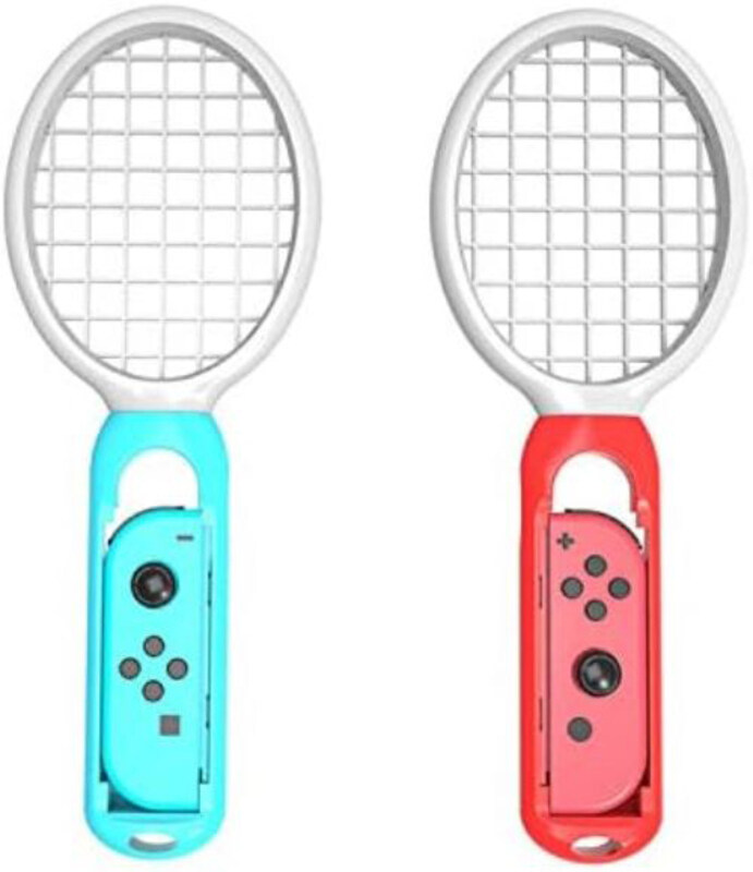 

Jeecoo Tennis Racket for Nintendo Switch Joy-con Grips Fit Somatosensory Games Like Mario Tennis Aces Games, 2 Pieces, Multicolour