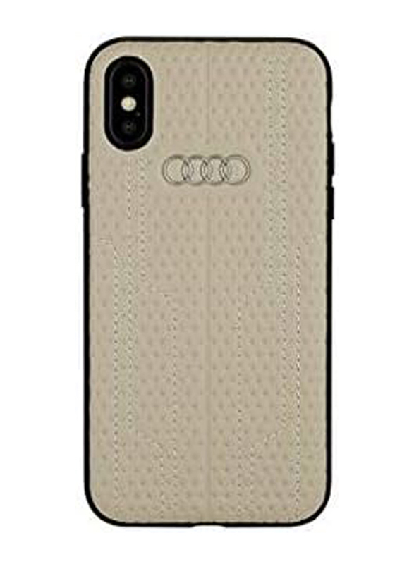 

Generic Audi Apple iPhone XS/X Synthetic Leather Phone Cover Case, A6 D1, Beige