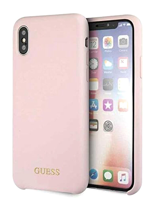 

Guess Apple iPhone X/XS Silicone Back Mobile Phone Case Cover, Light Pink