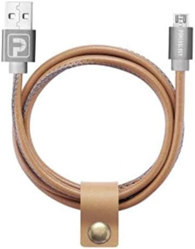 

Powerology Micro B-USB Data Cable, USB Type A Male to Micro B-USB for Smartphones/Laptops, Brown