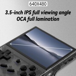 Anbernic RG35XX 2024 New Version Retro Handheld Game Console , Linux System 3.5 Inch IPS Screen Built-in 64G TF Card 5515 Classic Games Support HDMI TV Output (Black)