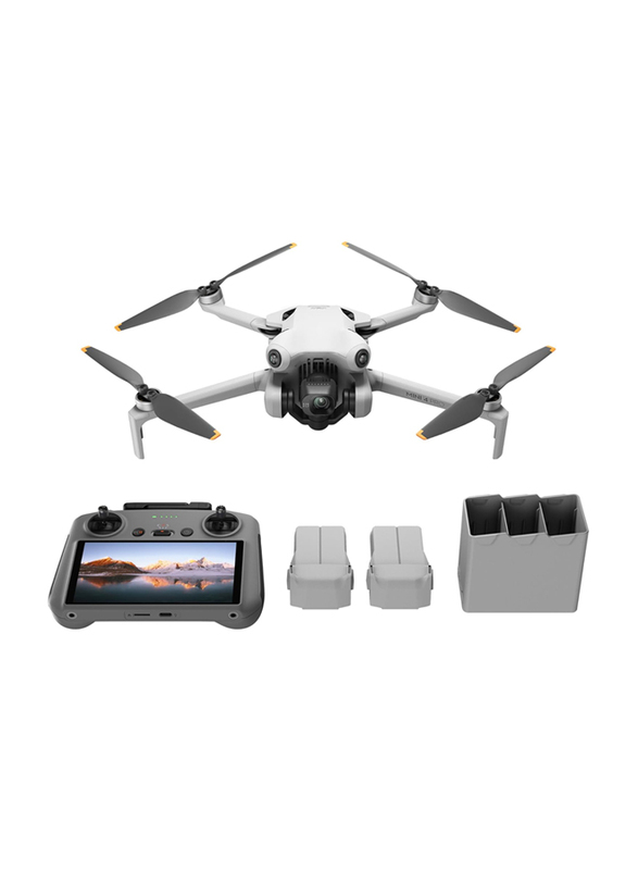 DJI Mini 4 Pro Fly More Combo Plus (DJI RC 2), Folding Mini-Drone, MOIAT Certified, UAE Version, 48MP, Grey