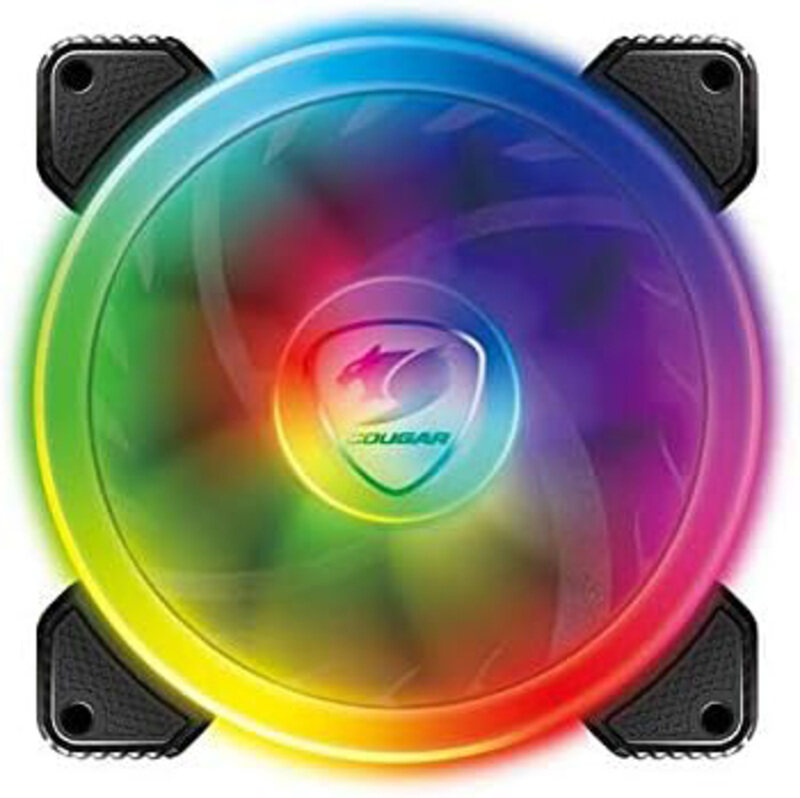 

Cougar Hydraulic Vortex RGB SPB 120 mm PMW HDB Cooling Fan with addressable RGB and Omnidirectional Lighting, Black