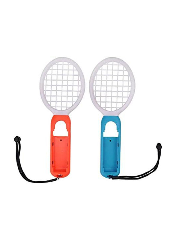 

2-Piece Tennis Racket Joy-Con Controller Left and Right Handle Blue and Red for M ario Tennis Aces Game for Nintendo Switch, Red/Blue