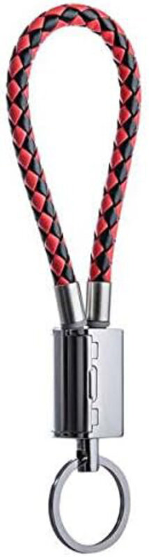 

Coteetci Braided Key Chain, Genuine Leather, 25cm, Red/Black