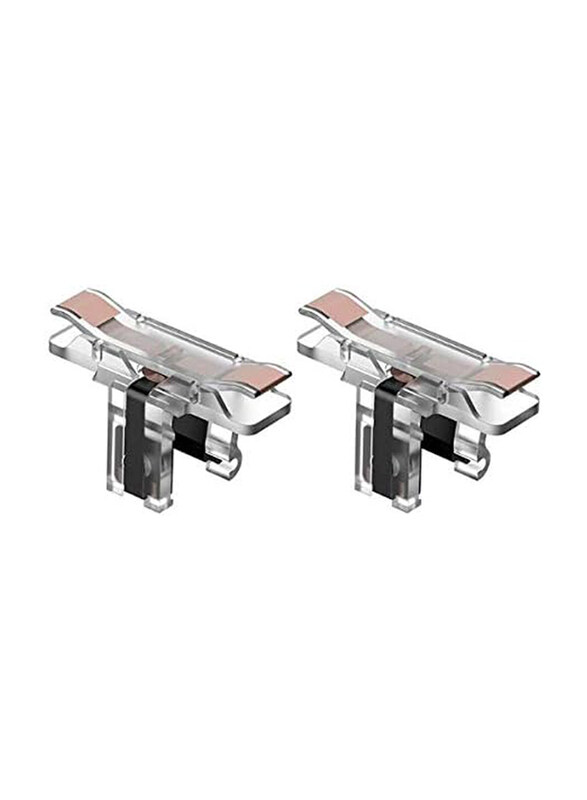 

Generic Pubg STG FPS Fortnite Game Trigger L1 R1 Fire Button Gamepad Controller for Phone Mobile, 1 Pair, Clear