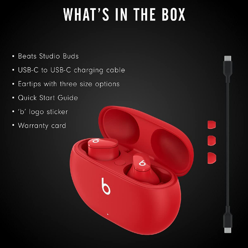 Beats Studio Buds True Wireless In-Ear Noise Cancelling Earbuds with Mic, Red