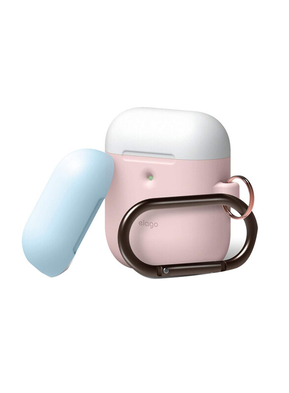 

Elago Duo Hang Case for Apple AirPods (2nd Generation), Pink//White/Pastel Blue