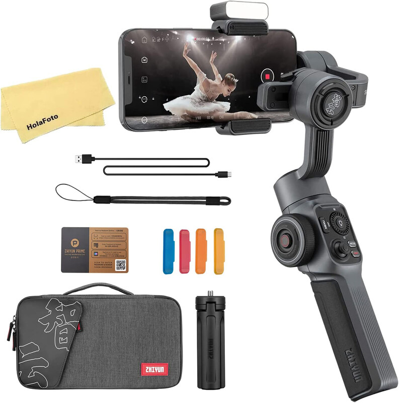 

Zhiyun Universal Smooth 5 3-Axis Handheld Smartphone Gimbal Stabilizer with Tripod Ideal, Black