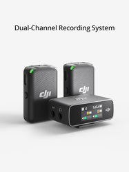 Dji Universal Wireless Lavalier Microphone with 2 TX + 1 RX Charging Case, Black