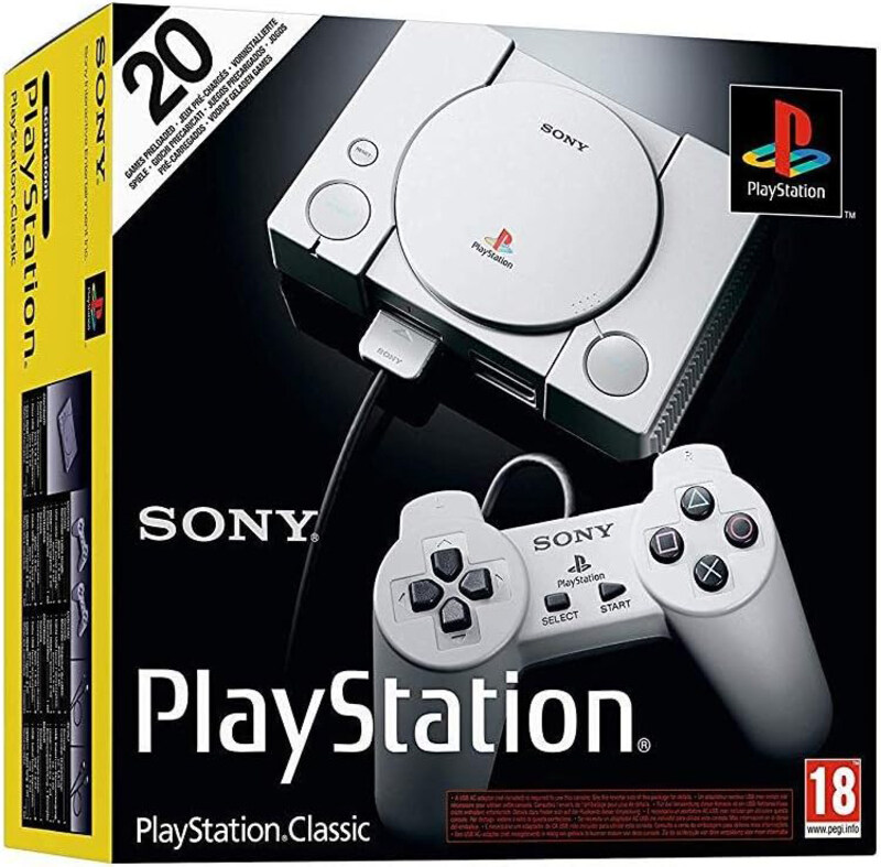 

Sony PlayStation Classic Video Game Console, with 20 Pre-Loaded Games, Grey