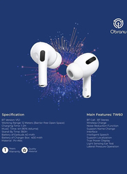 Obranu Wireless In-Ear Earbuds Pro Earphones, White