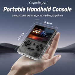 Anbernic RG35XX 2024 New Version Retro Handheld Game Console , Linux System 3.5 Inch IPS Screen Built-in 64G TF Card 5515 Classic Games Support HDMI TV Output (Black)