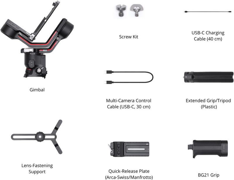 DJI RS 3 3-Axis Gimbal Stabilizer for DSLR & Mirrorless Camera, Black