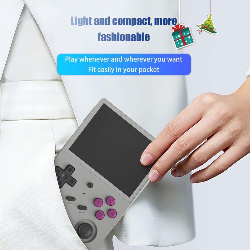 Anbernic RG353VS Retro Handheld Game Linux System RG3566 3.5 inch IPS Screen,RG353VS with 64G TF Card Pre-Installed 4452 Games Supports 5G WiFi 4.2 Bluetooth Online Fighting,Streaming and HDMI