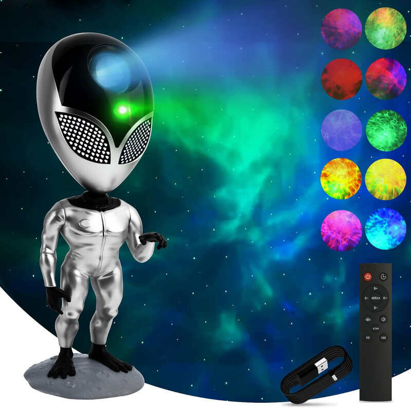 

Generic Astronaut Aliens Star Projector Talking Nebula Light with Repeat What You Say, Breathing Light Effect, Timer & Remote Control, Multicolour