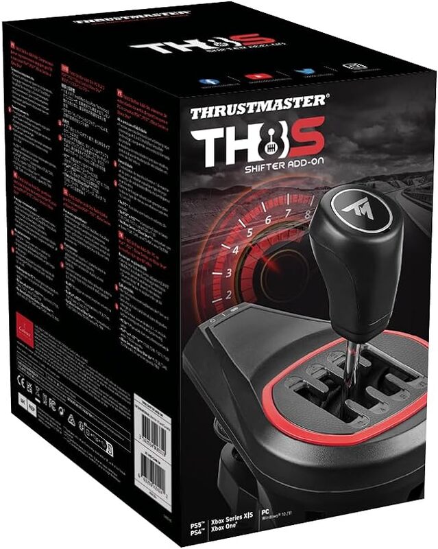 Thrustmaster TH8S Shifter Add-On, 8-Gear Shifter for Racing Wheel, Compatible with PlayStation, Xbox and PC