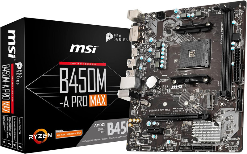 

MSI B450-A PRO AMD RYZEN 1st, 2nd and 3rd Gen Motherboard, Black