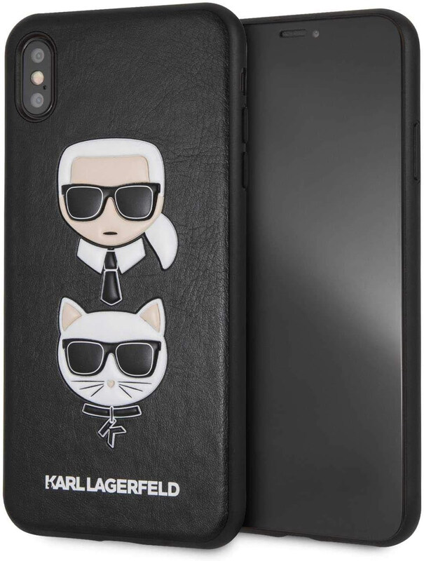 

Karl Lagerfeld Apple iPhone Xs Max Choupette Collection PU Leather Embossed Hard Mobile Phone Case Cover, Black