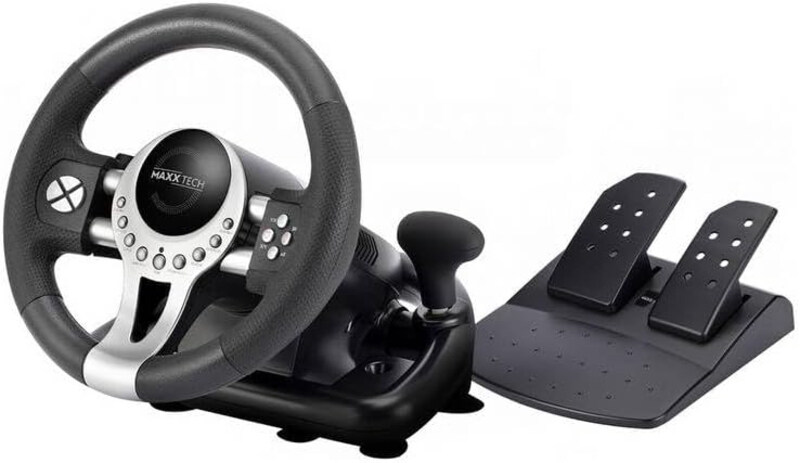 

Maxx Tech Pro Racing Wheel Kit for PlayStation 4 (PC/Switch/PS4/XBX), Black