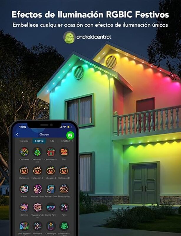 Govee Permanent Outdoor Lights, 30M with 72 RGBIC Smart Eaves LED Lights for Outdoor, 72 Scene Modes, IP67 Waterproof for Party and Daily, Works with Alexa, Google Assistant