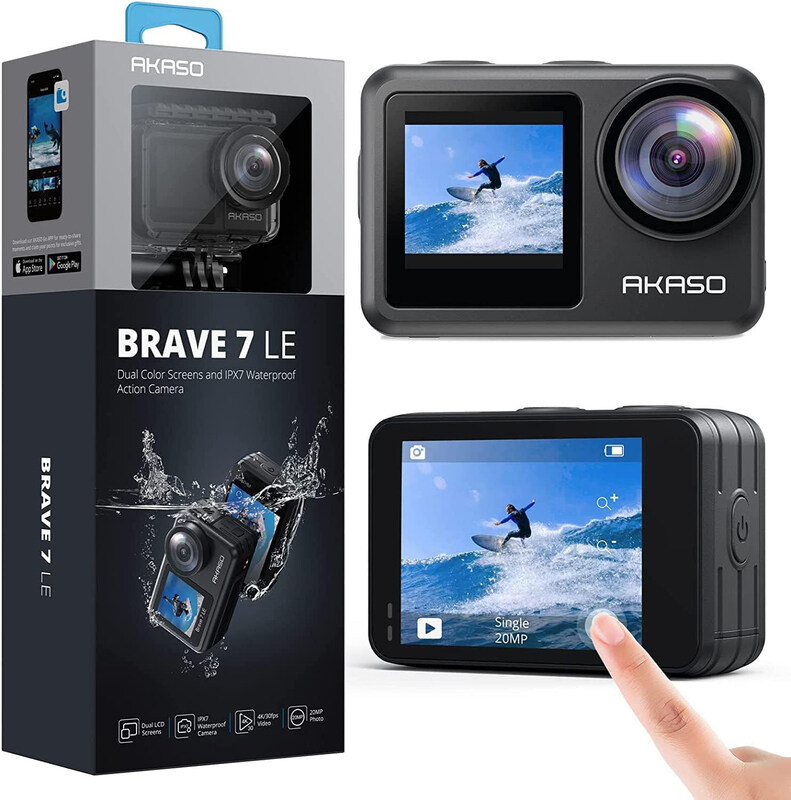 

Akaso Brave 7 LE WiFi Action Camera with Touch Screen, 20MP, 4K30FPS, Black