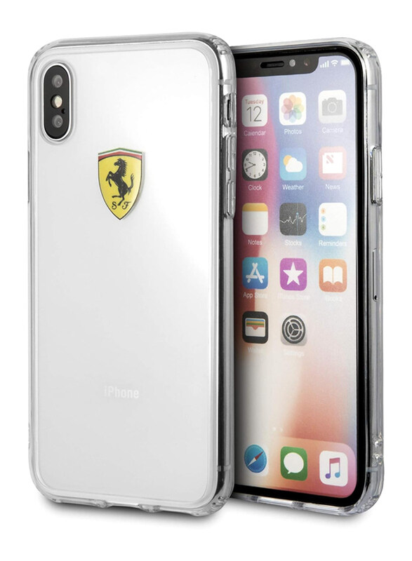 

Ferrari Apple iPhone X Transparent Shockproof Hard Mobile Phone Case Cover, FESTRHCPXTR, Clear