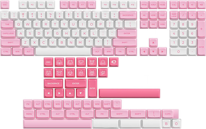 

N/a Akko Full Keycap Set with Variety Colour for Mechanical Keyboard, Pink