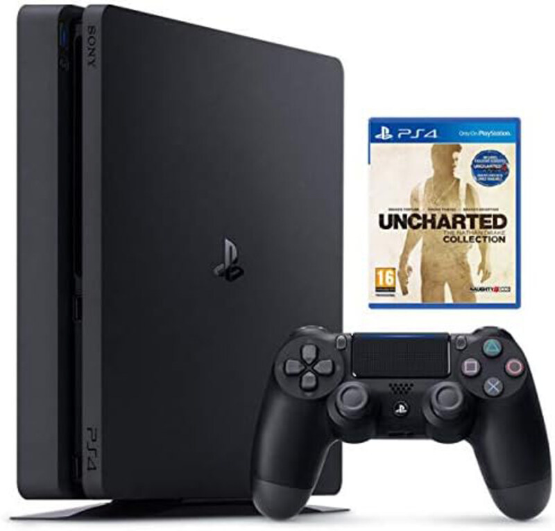 

Sony PlayStation 4 Slim with 1 Game Uncharted the Nathan Drake Collection Console, 1TB, Black