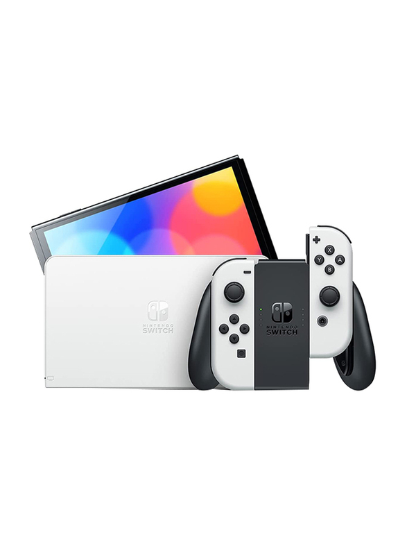Nintendo Switch OLED Model, 64GB, White Controllers