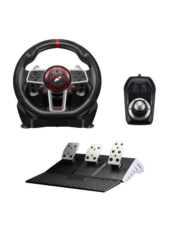 

Multiple Flashfire Suzuka 900R Racing Wheel Set with Clutch Pedals and H-shifter, for PC, PS3, PS4, Xbox 360, XBOX ONE and Nintendo Switch, Black