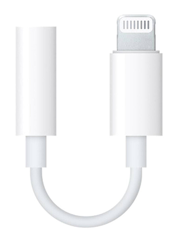 

Apple 3.5mm Headphone Jack Adapter, Lightning Male to 3.5mm Jack for Apple Devices, MMX62, White