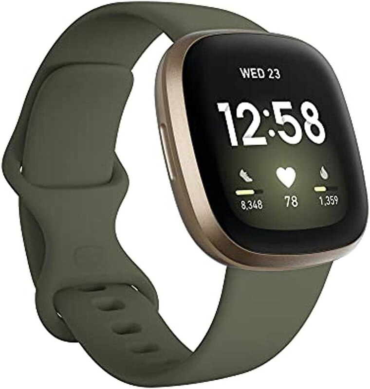 

Fitbit Versa 3 Health & Fitness Smartwatch, GPS, Olive/Soft Gold Aluminium