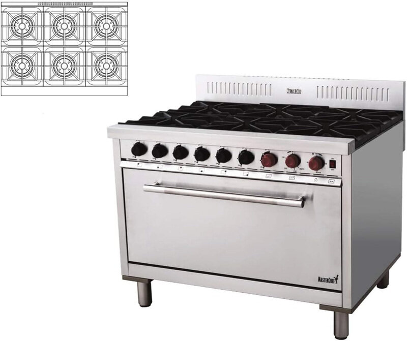 

Masterchef Heavy Duty Gas Cooker with Oven and Grill Burner, MHO40661CN, Grey