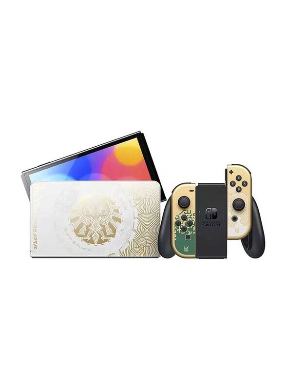 Nintendo Switch OLED Model The Legend of Zelda Tears of the Kingdom Edition Controller, Green/Gold