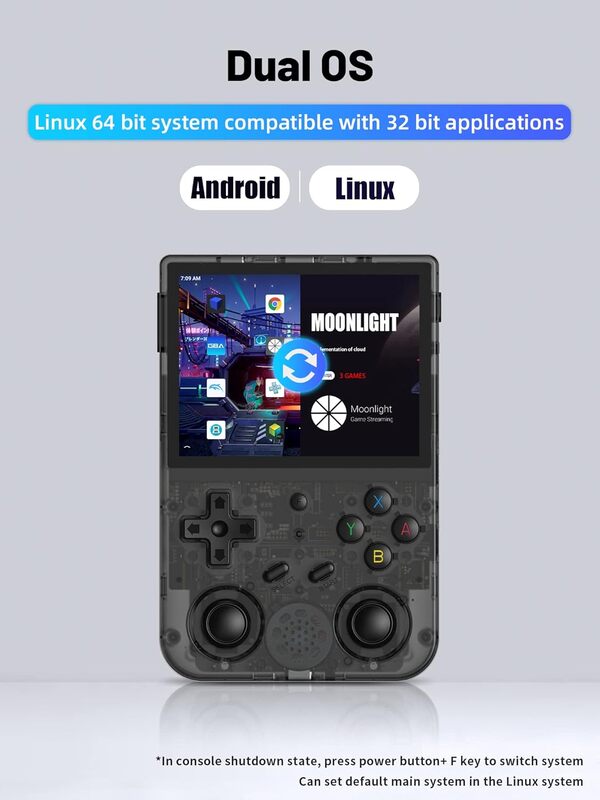 Anbernic RG353VS Retro Video Handheld Game Console Linux System, 3.5 Inches IPS Screen 64G TF Card Preload 4420+ Classic Games RK3566 CPU 64bit Gaming Console Compatible with Bluetooth 4.2 and 5G WiFi