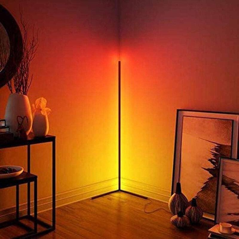 

Generic Wambory RGB Colour Changing Atmosphere Standing Aluminum Alloy Minimalist Corner Floor Lamp with Remote Control, Multicolour
