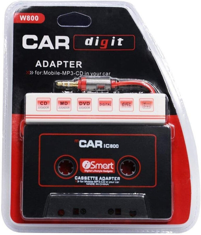 

Ismart Car Cassette To Aux 3.5mm Adapter, Black/Red